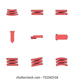 Red ribbon vector collection set