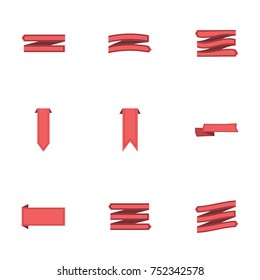 Red ribbon vector collection set