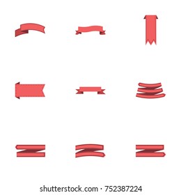 Red ribbon vector collection set
