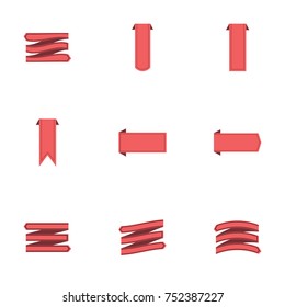 Red ribbon vector collection set