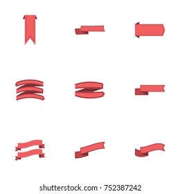 Red ribbon vector collection set