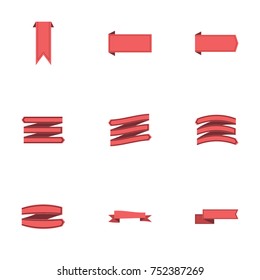 Red ribbon vector collection set