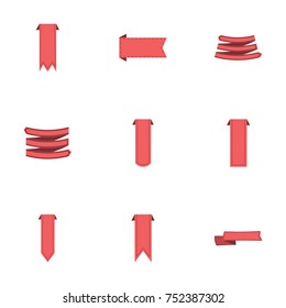 Red ribbon vector collection set