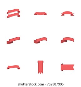 Red ribbon vector collection set