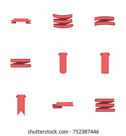 Red ribbon vector collection set