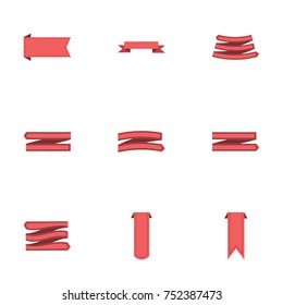 Red ribbon vector collection set