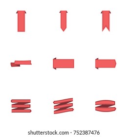 Red ribbon vector collection set