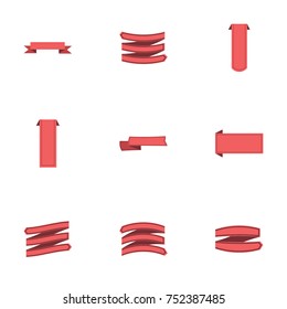 Red ribbon vector collection set