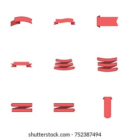 Red ribbon vector collection set