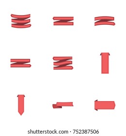 Red ribbon vector collection set