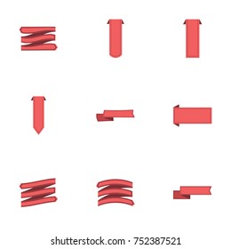 Red ribbon vector collection set