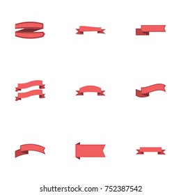 Red ribbon vector collection set