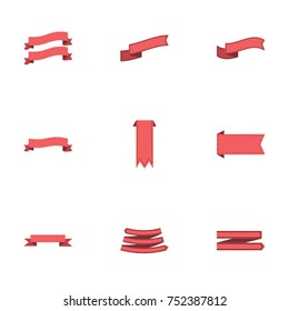 Red ribbon vector collection set