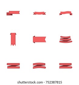 Red ribbon vector collection set
