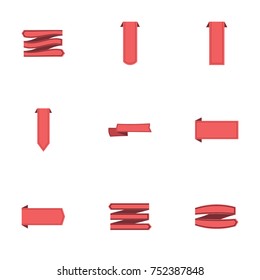 Red ribbon vector collection set