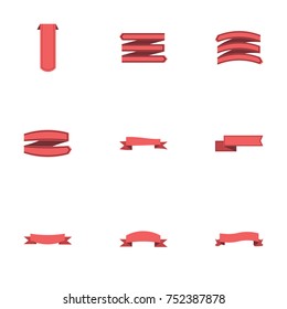 Red ribbon vector collection set