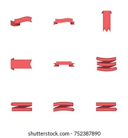 Red ribbon vector collection set