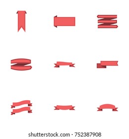 Red ribbon vector collection set