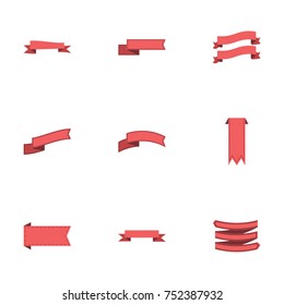 Red ribbon vector collection set