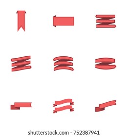 Red ribbon vector collection set