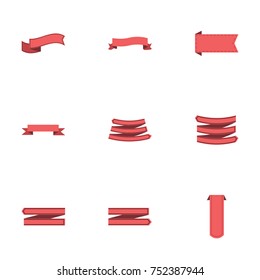 Red ribbon vector collection set
