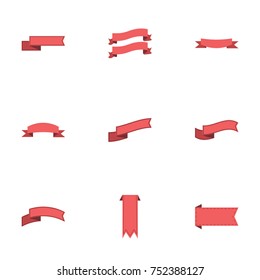 Red ribbon vector collection set