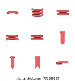 Red ribbon vector collection set