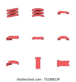 Red ribbon vector collection set