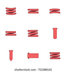 Red ribbon vector collection set