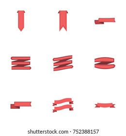 Red ribbon vector collection set