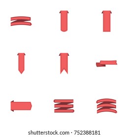 Red ribbon vector collection set