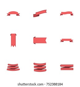 Red ribbon vector collection set