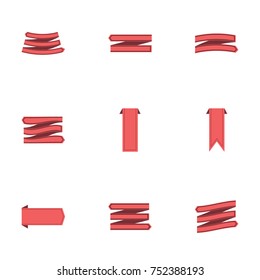 Red ribbon vector collection set