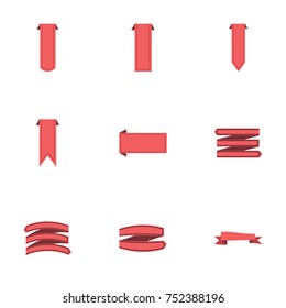 Red ribbon vector collection set