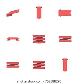 Red ribbon vector collection set