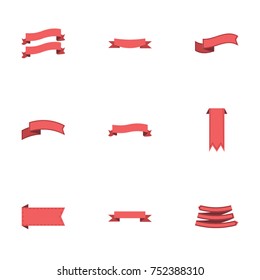 Red ribbon vector collection set