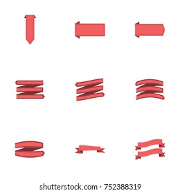Red ribbon vector collection set