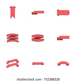Red ribbon vector collection set