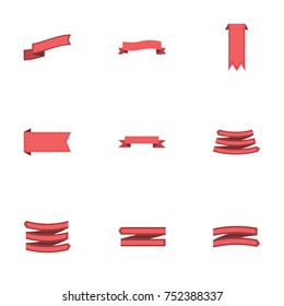 Red ribbon vector collection set