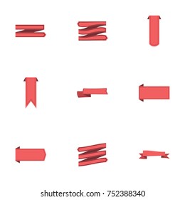 Red ribbon vector collection set