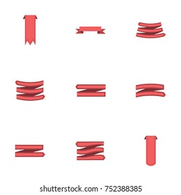 Red ribbon vector collection set