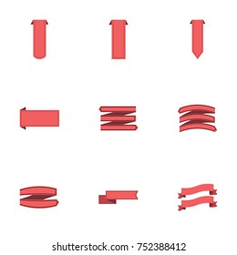 Red ribbon vector collection set