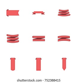 Red ribbon vector collection set