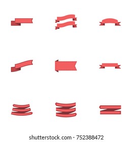 Red ribbon vector collection set