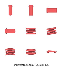 Red ribbon vector collection set