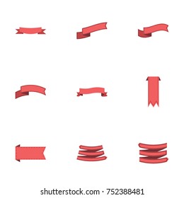 Red ribbon vector collection set