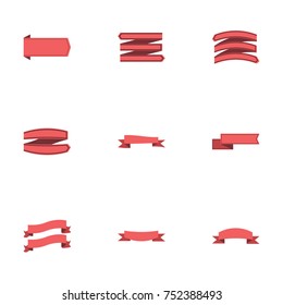 Red ribbon vector collection set