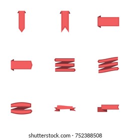 Red ribbon vector collection set