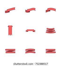 Red ribbon vector collection set