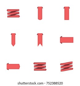 Red ribbon vector collection set